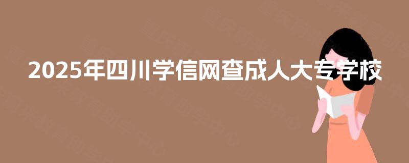 2025年四川学信网查成人大专学校