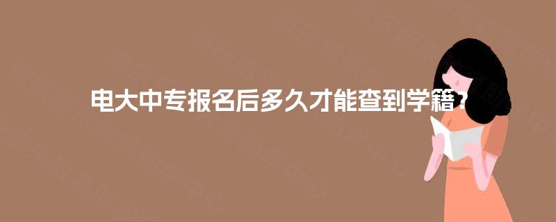 电大中专报名后多久才能查到学籍？