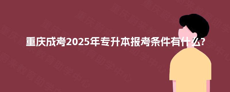 重庆成考2025年专升本报考条件有什么?