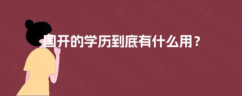 国开的学历到底有什么用？