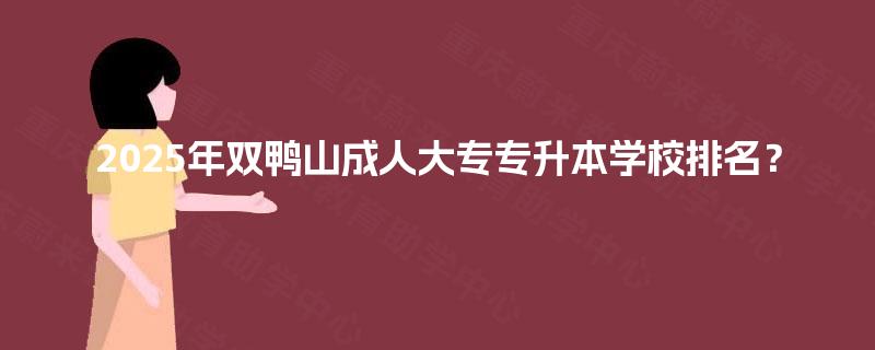 2025年双鸭山成人大专专升本学校排名？