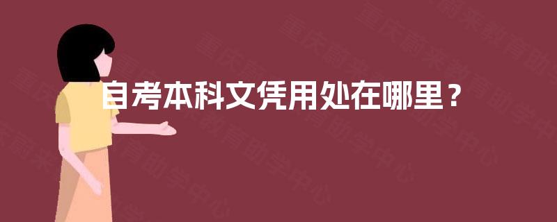 自考本科文凭用处在哪里？