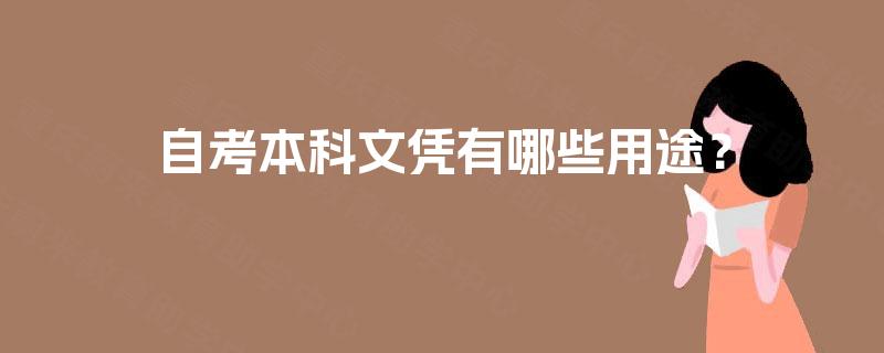 自考本科文凭有哪些用途？