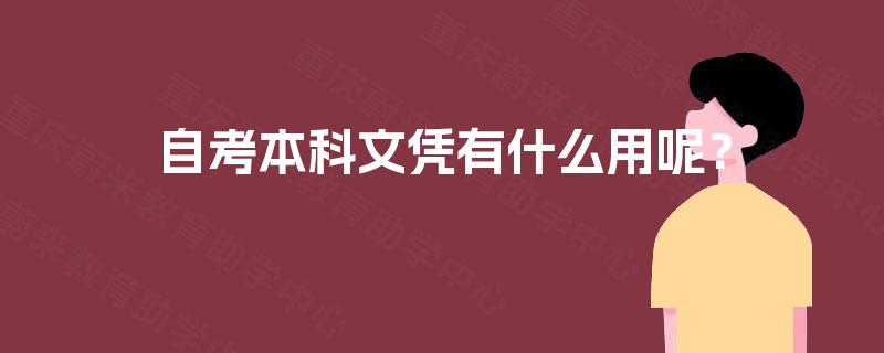 自考本科文凭有什么用呢？