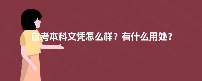 自考本科文凭怎么样？有什么用处？