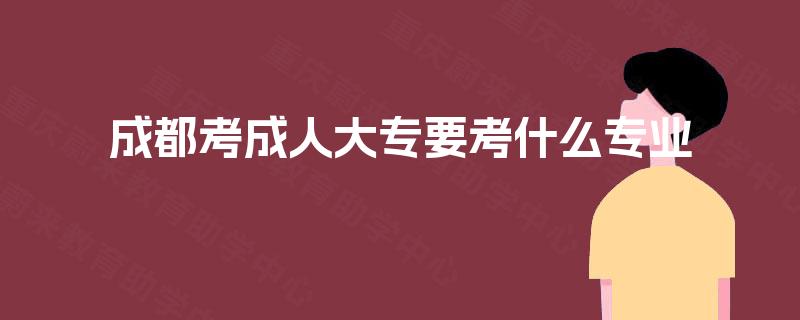 成都考成人大专要考什么专业