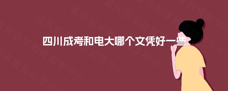 四川成考和电大哪个文凭好一些