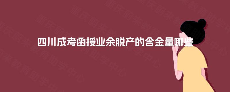 四川成考函授业余脱产的含金量哪些
