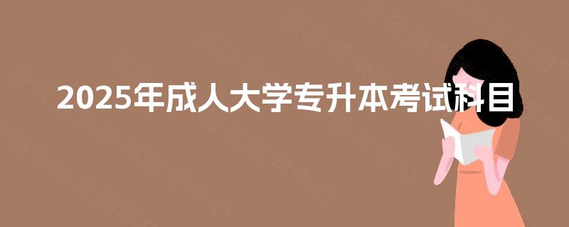 2025年成人大学专升本考试科目