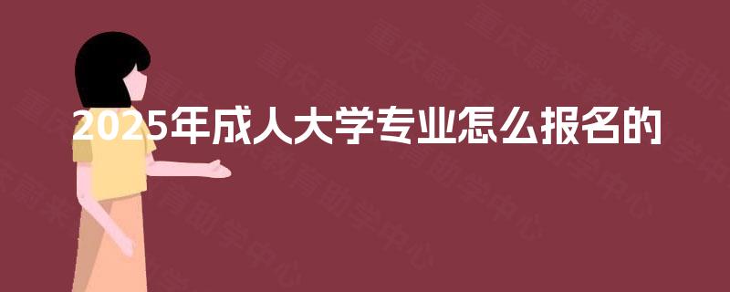 2025年成人大学专业怎么报名的