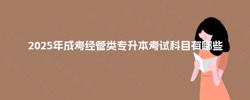 2025年成考经管类专升本考试科目有哪些