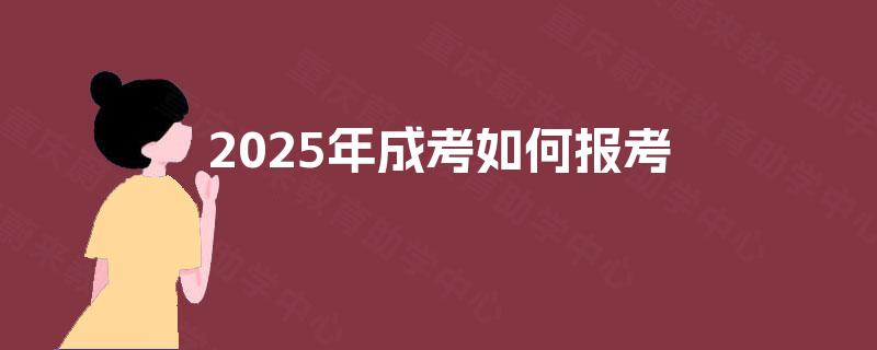 2025年成考如何报考