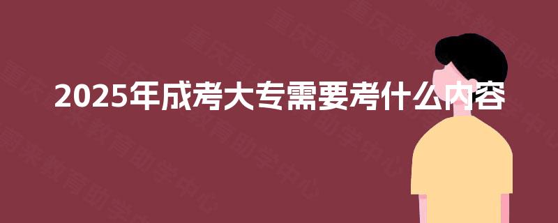 2025年成考大专需要考什么内容