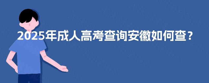 2025年成人高考查询安徽如何查？