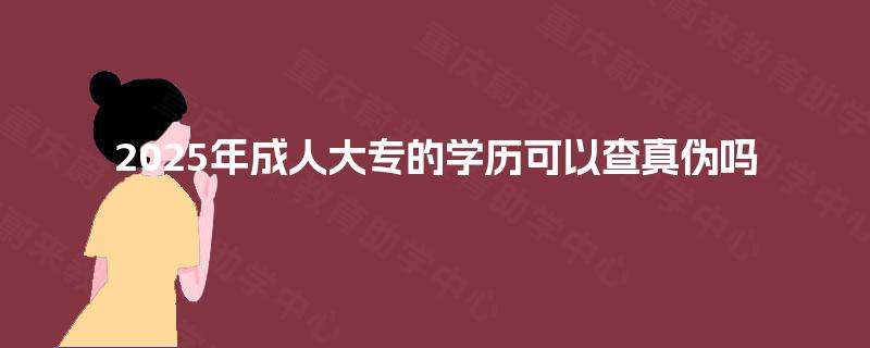 2025年成人大专的学历可以查真伪吗