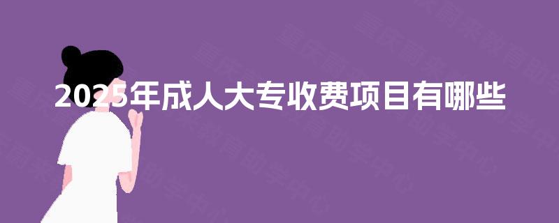 2025年成人大专收费项目有哪些