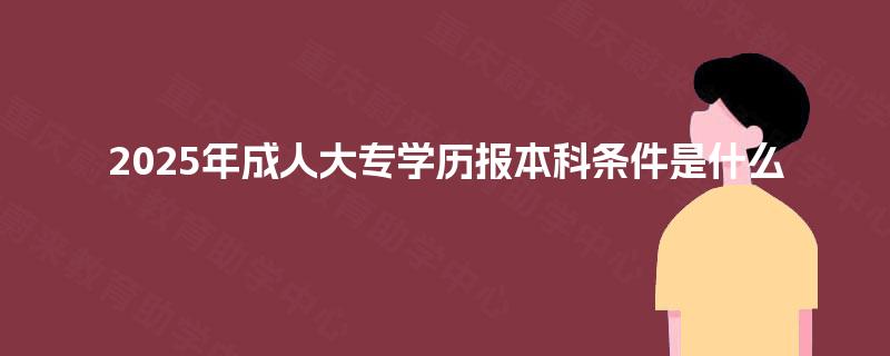 2025年成人大专学历报本科条件是什么