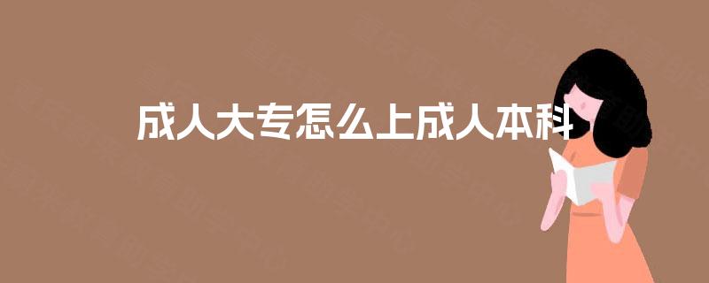成人大专怎么上成人本科