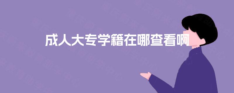 成人大专学籍在哪查看啊