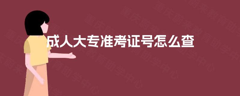 成人大专准考证号怎么查