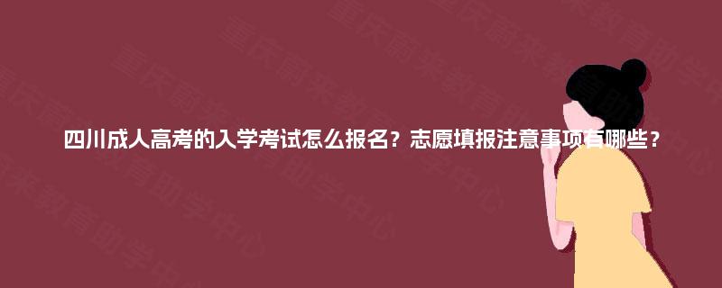 四川成人高考的入学考试怎么报名？志愿填报注意事项有哪些？