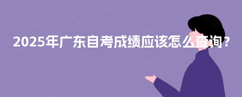 2025年广东自考成绩应该怎么查询？