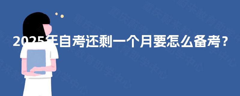 2025年自考还剩一个月要怎么备考？