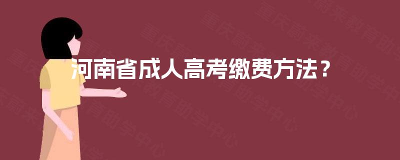 河南省成人高考缴费方法？
