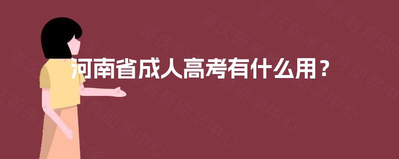 河南省成人高考有什么用？
