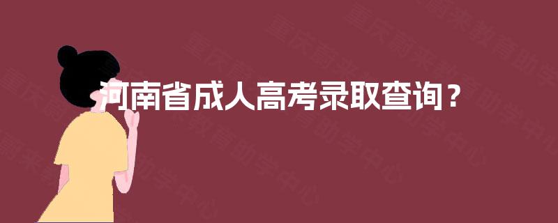 河南省成人高考录取查询？