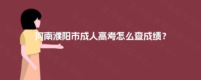 河南濮阳市成人高考怎么查成绩？