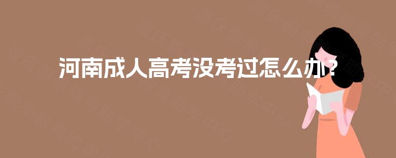 河南成人高考没考过怎么办？