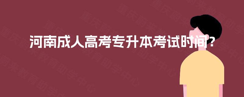 河南成人高考专升本考试时间？