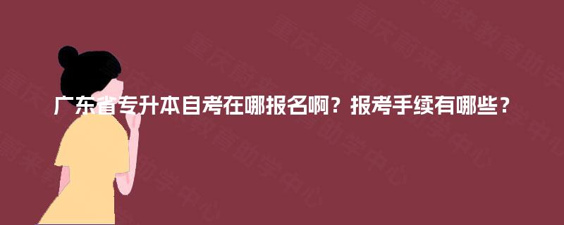 广东省专升本自考在哪报名啊？报考手续有哪些？