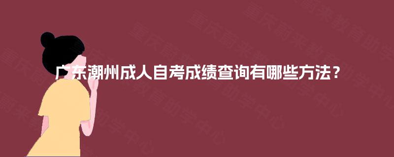 广东潮州成人自考成绩查询有哪些方法？